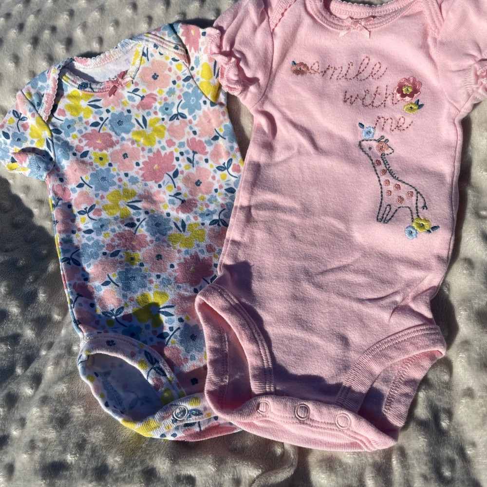 Carter's Pink and Floral Bodysuits